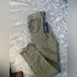 Venti 6 olive raw hem jogger